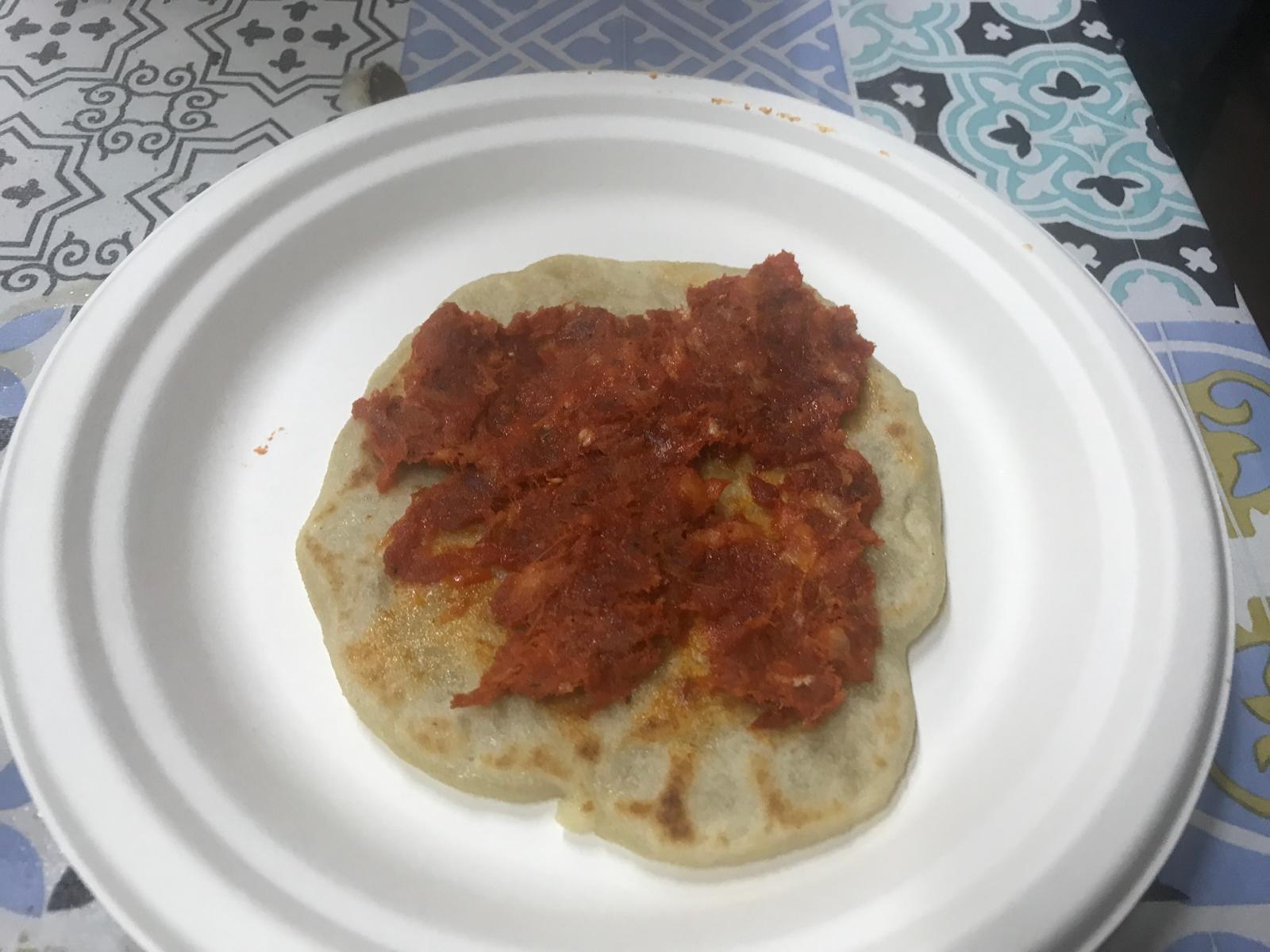 Arepa con sobrasada Arepa con sobrasada