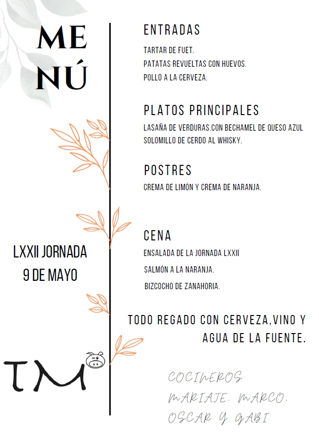 Menú de la 72